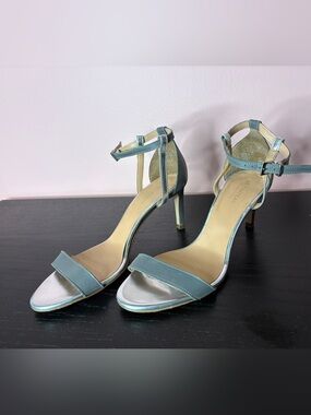 le chateau Teal Strappy Open-Toe Heels